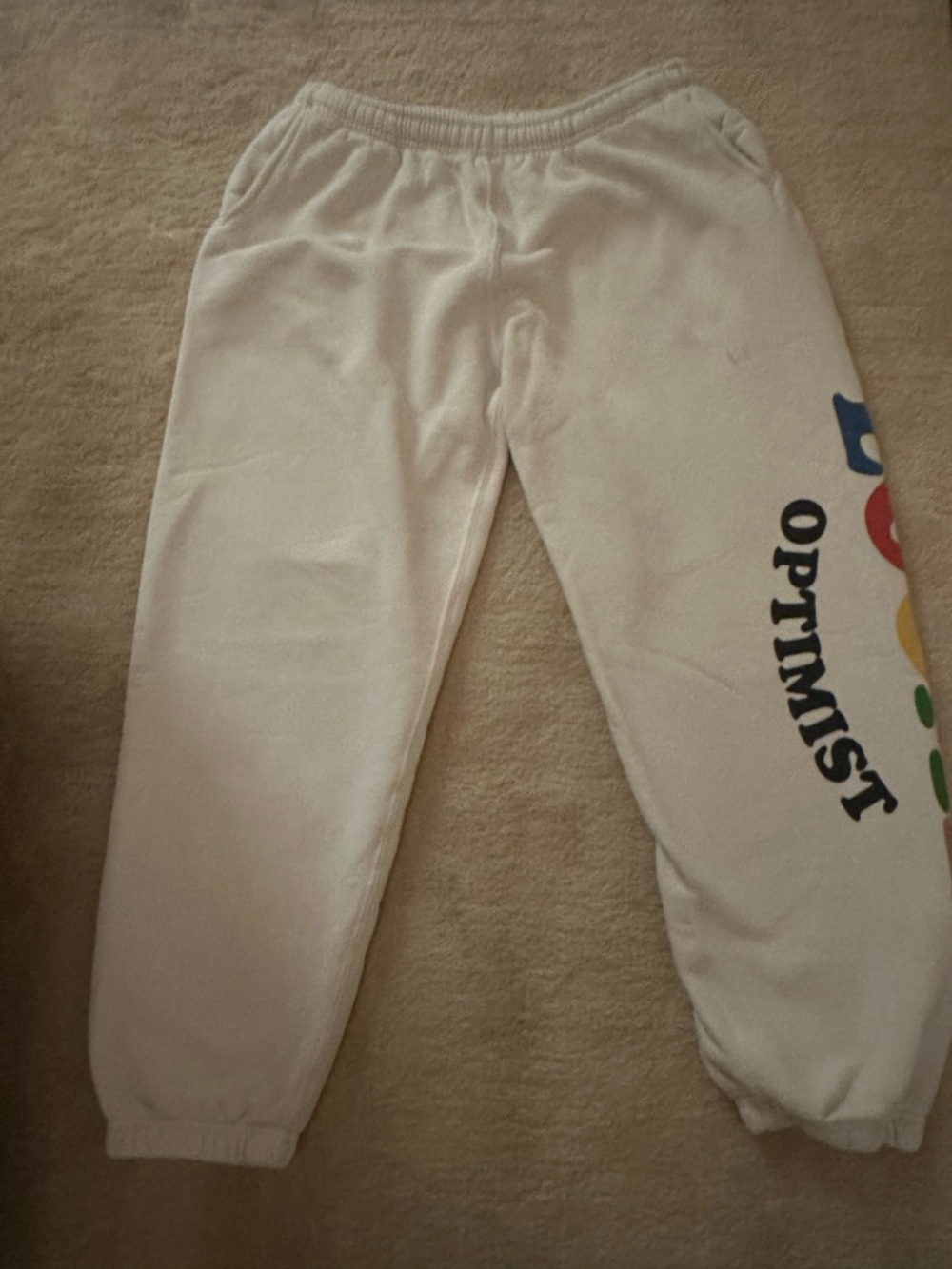 Madhappy LOCAL OPTIMIST cream sweatpants - L
